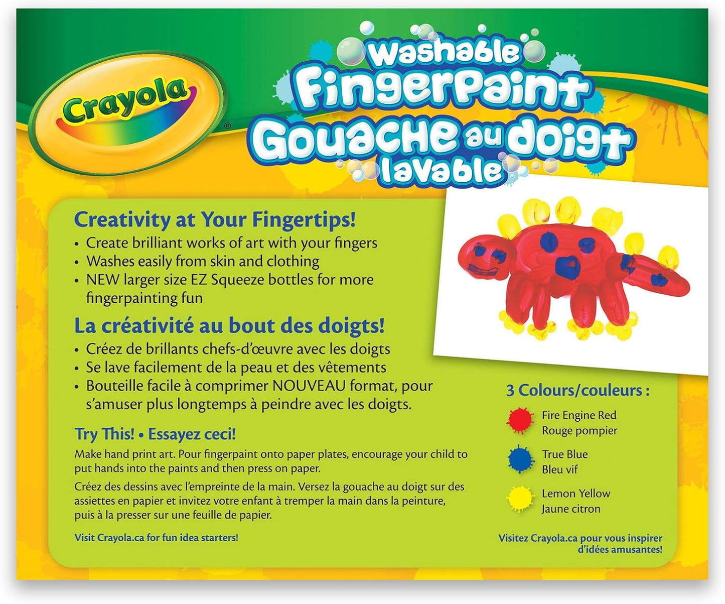 Crayola 3 ct. 8 - oz. Washable Fingerpaint, Bold Colors - Marah Kids