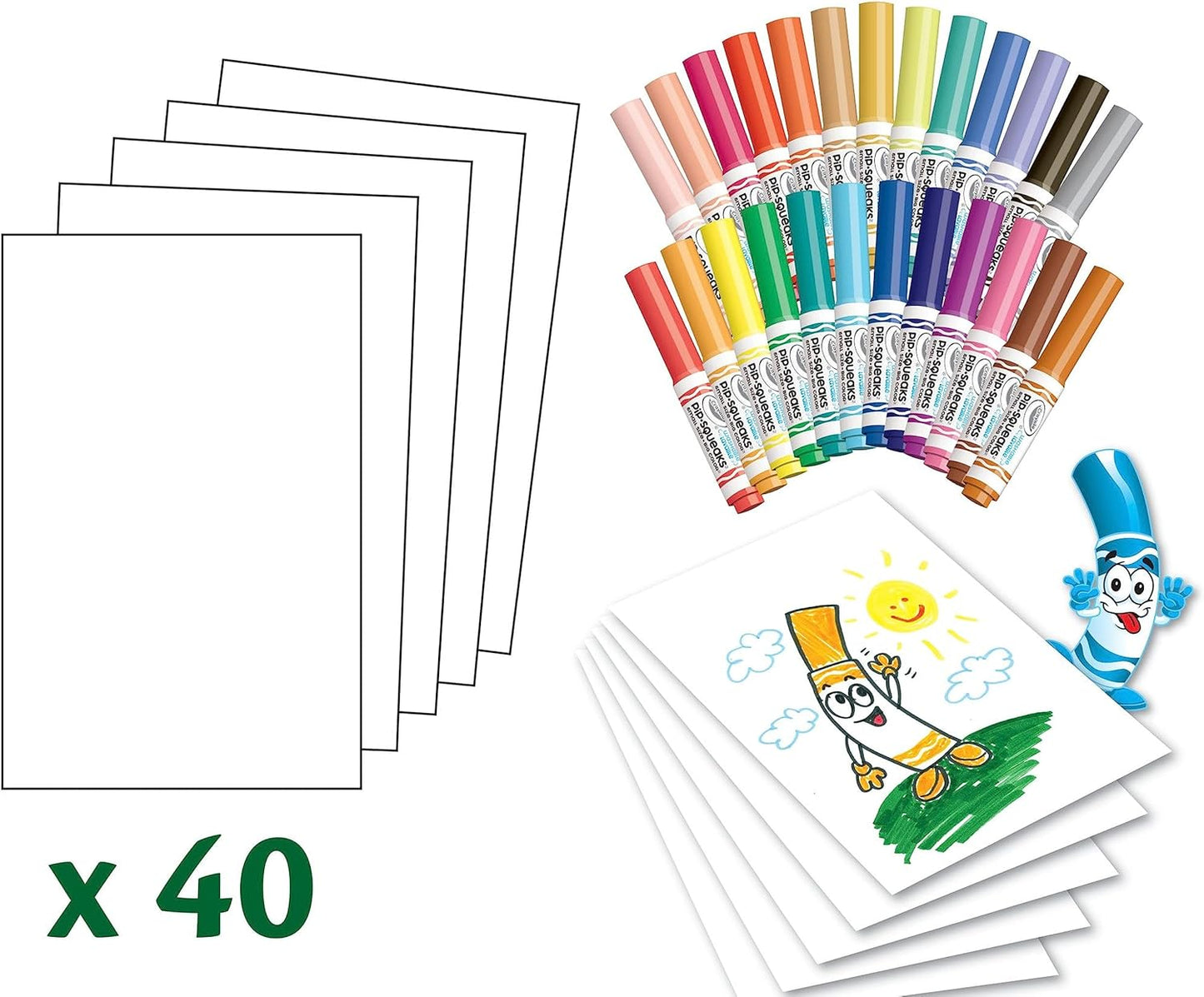 Crayola Washable Pip - Squeaks® & Paper, 65 Piece Set - Marah Kids