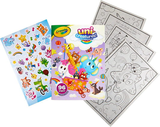 Crayola Uni - Creatures Coloring Book, 96 Unicorn Coloring Pages - Marah Kids