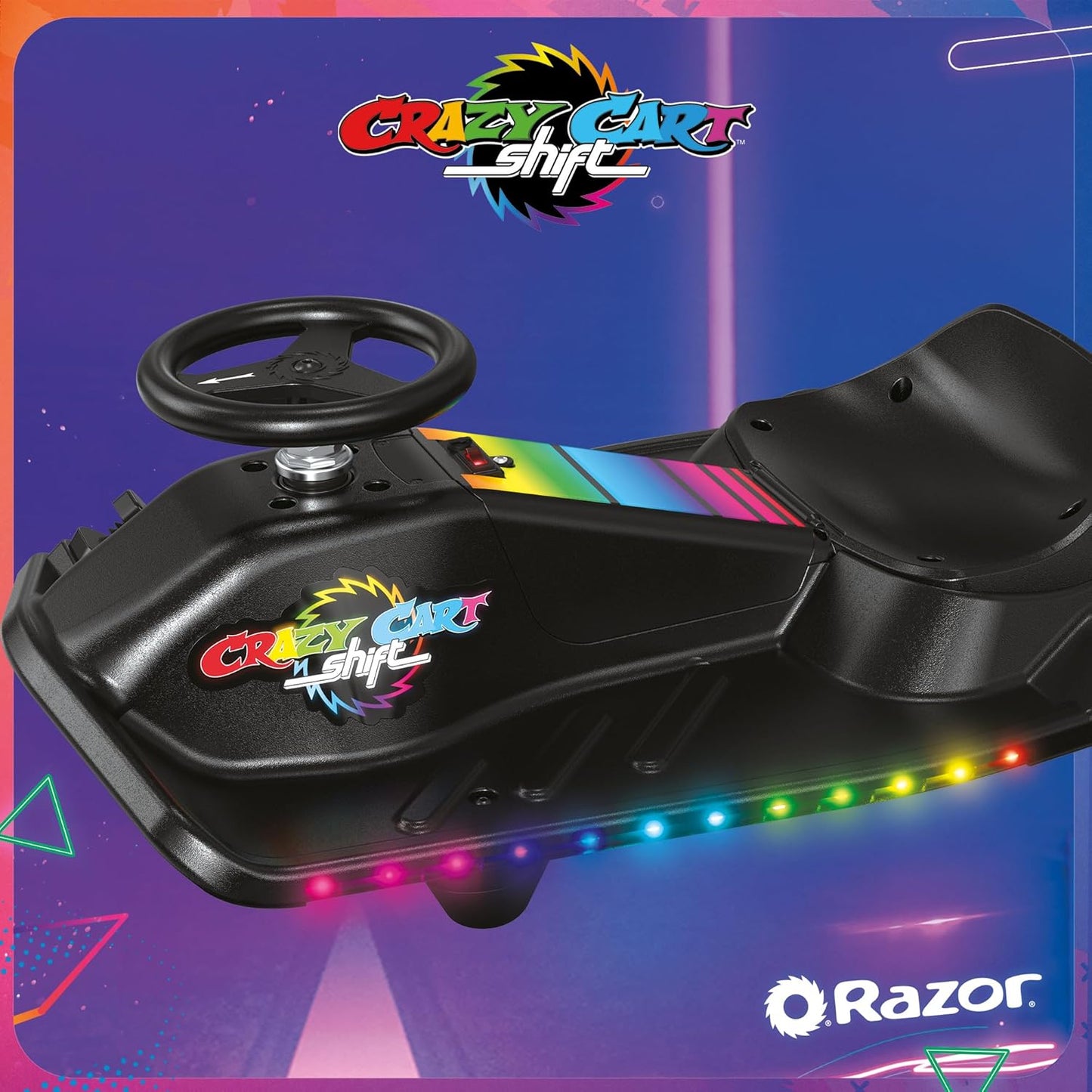 عرض ضوئي لعربة Razor Crazy Cart Shift بسرعة 13 كيلومترًا في الساعة