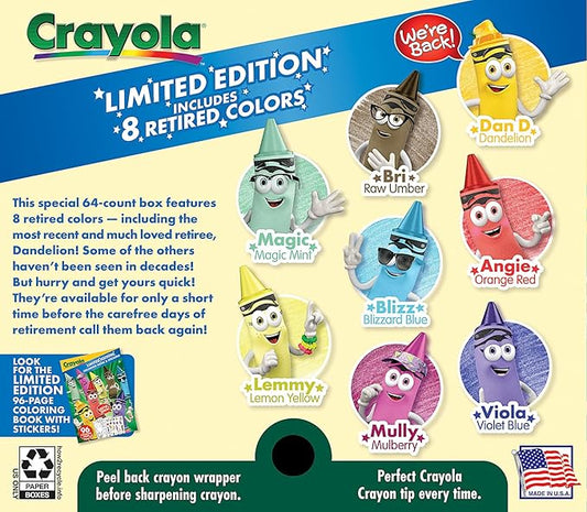 Crayola Classic & Limited Edition Retired Crayons, 64 Count - Marah Kids