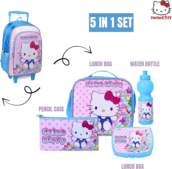 SANRIO HELLO KITTY KITTEN CANDY 5IN1 TROLLEY BOX SET 16" - Marah Kids