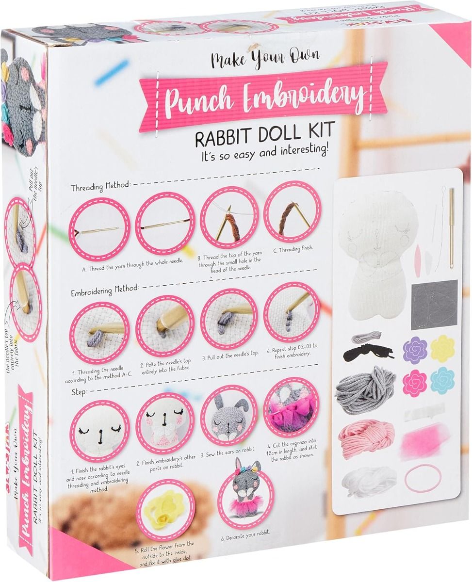 Sew Star - Punch Handmade Crochet Embroidery Kit - Mini Rabbit - Marah Kids