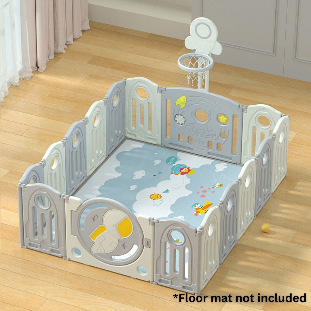 Kids Astronaut Playpen - W/ Basketball Hoop - 16 pcs - Marah Kids