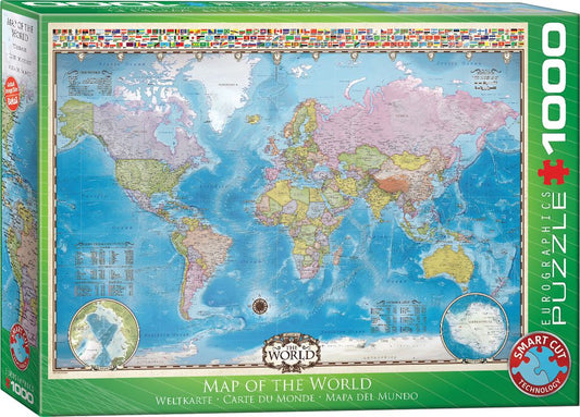 Eurographics Puzzle 1000 Map Of The World - Marah Kids