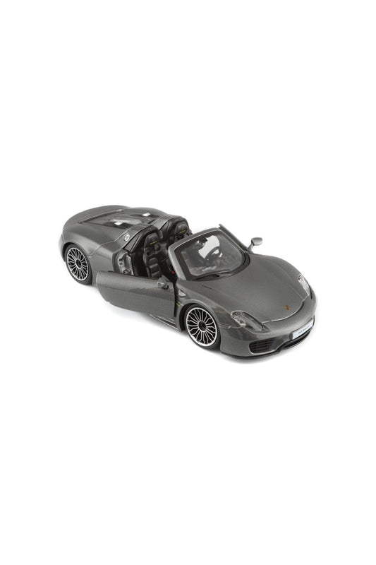 Bburago Porsche 918 Spyder 1:24 Gray Diecast Model - Marah Kids