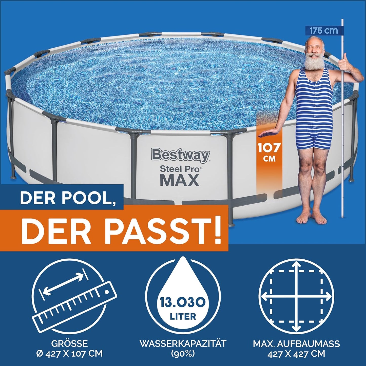 BWAGP BESTWAY POOLSET STEELPRO MAX 427X107 - Marah Kids