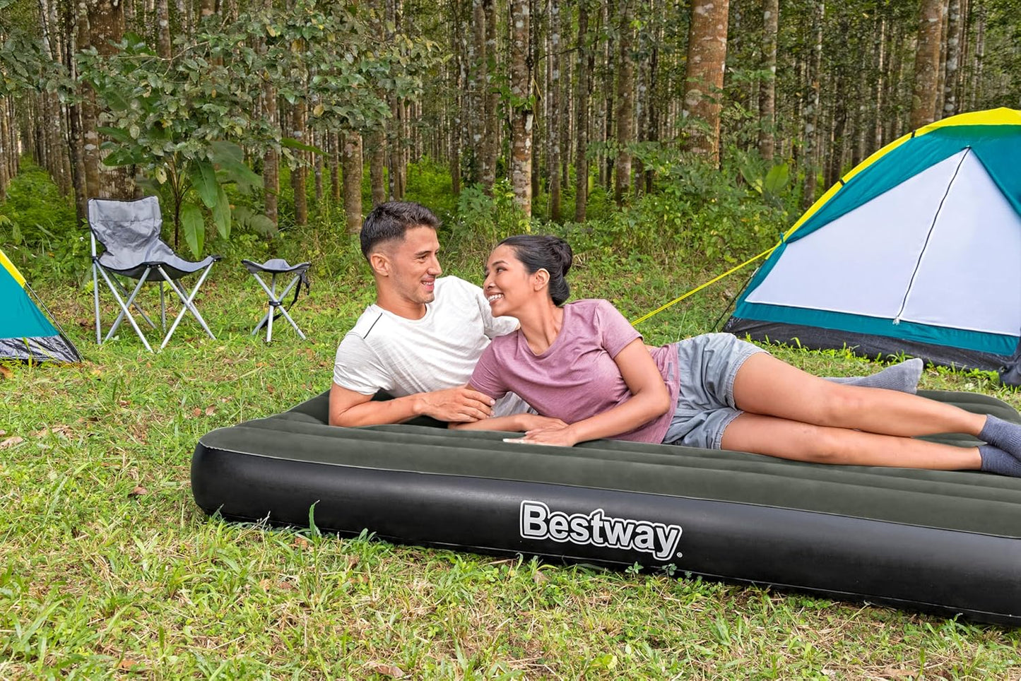 Bestway Tritech Queen Air Mattress with Integrated Rechargeable Pump, 80 x 60 x 10 inches/2.03 m x 1.52 m x 25 cm - Marah Kids