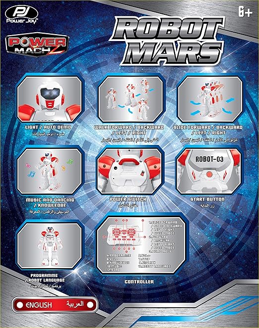 Power Joy Remote Control Robot Mars Eng - Ara Battery Operated - Marah Kids