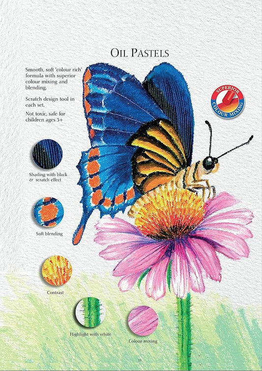 FABER - CASTELL OIL PASTELS 24COLOR 60MM ROUND - Marah Kids