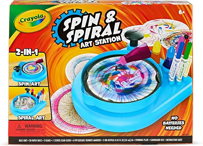Crayola Spin & Spiral Art Station, Spin Art Machine, Arts & Crafts For Kids Ages 6+