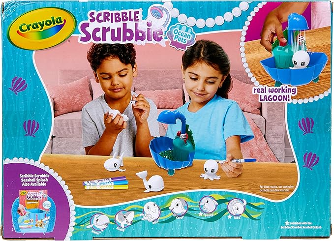 Crayola Scribble Scrubbie Pets Blue Lagoon Playset, Pet Toys For Girls & Boys, Gifts For Kids Ages 3+