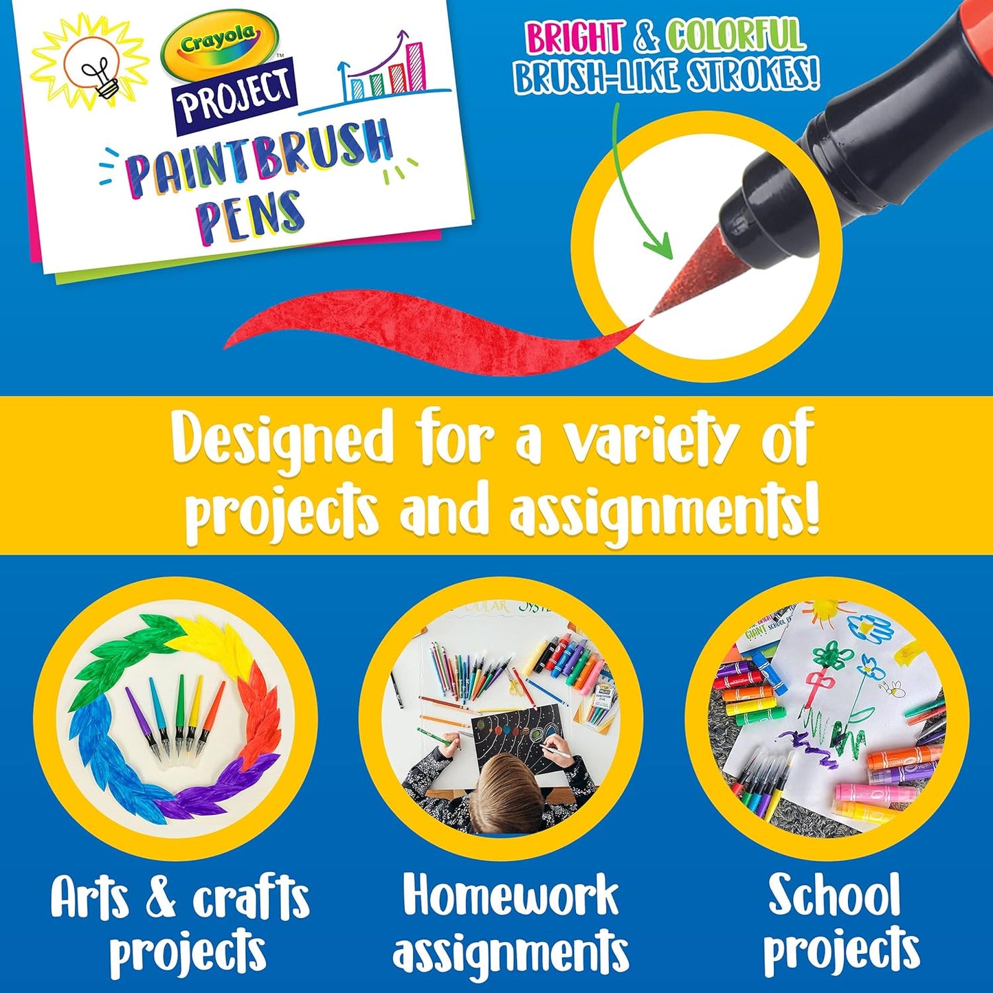 Crayola 5 ct. Washable No Drip Paint Brush Pens - Marah Kids