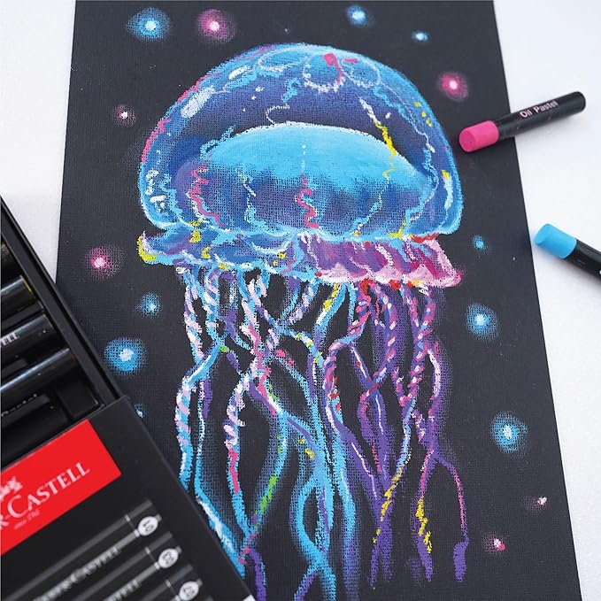 FABER - CASTELL BLACK EDITION OIL PASTELS 12 COLOR - Marah Kids