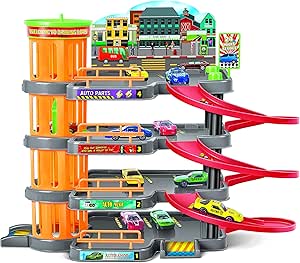 Power Joy Vroom Vroom Skyline Garage M.Level+4cars - Marah Kids