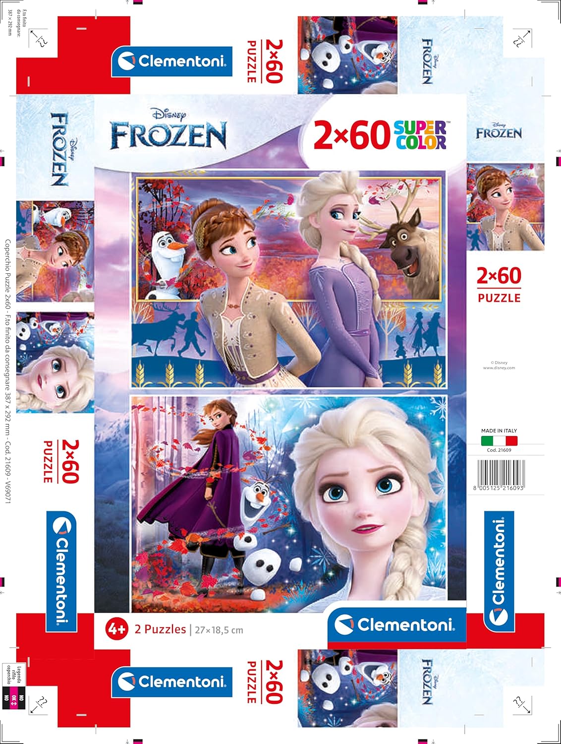 Clementoni Puzzle Disney Princess 2X60Pcs