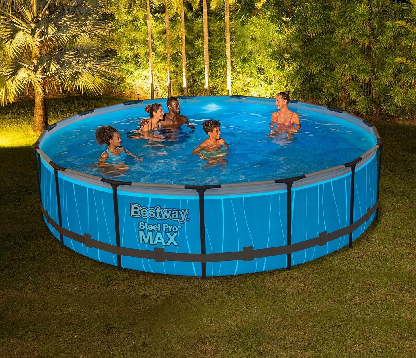 BWAGP BESTWAY POOLSET STEELPRO MAX LED 457X107 - Marah Kids