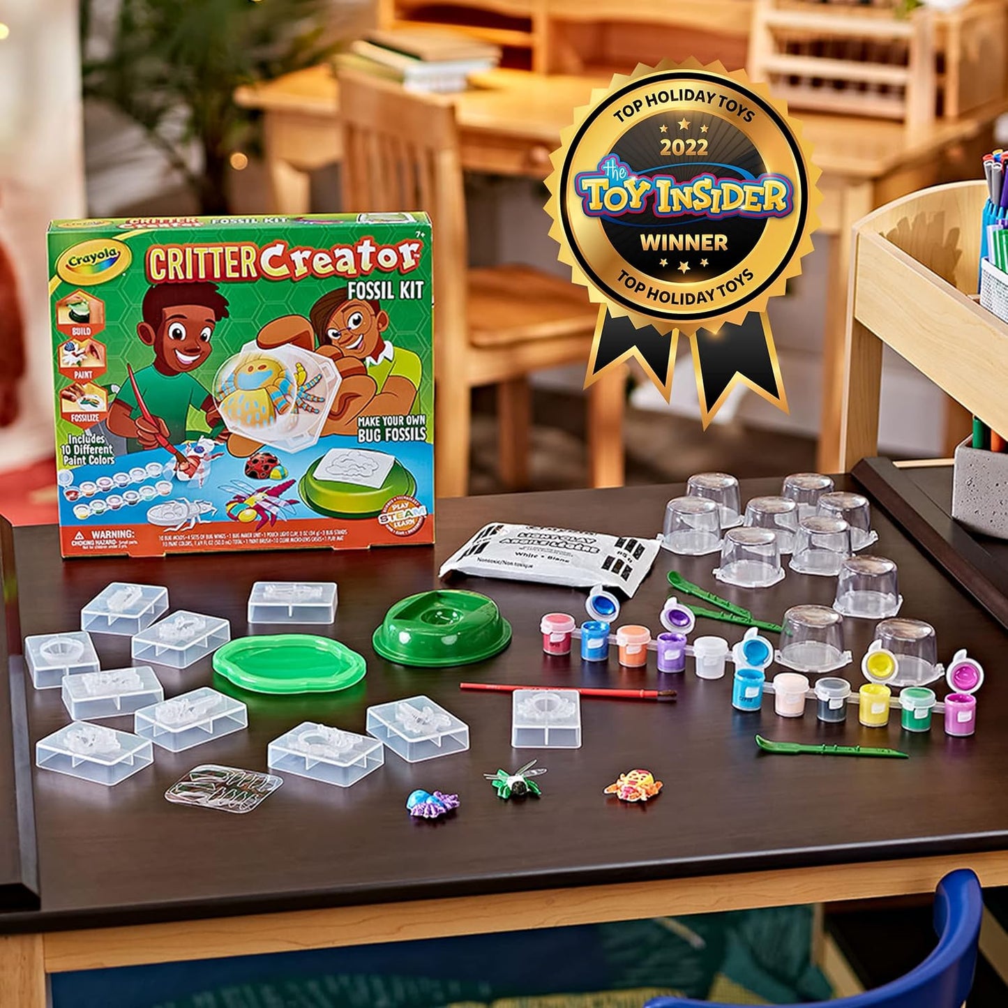 Crayola – Critter Creator - Fossil Kit | Metallic Clay Art Kit with Paint & Fossil Molds | STEM System, 7+ Yrs - Marah Kids