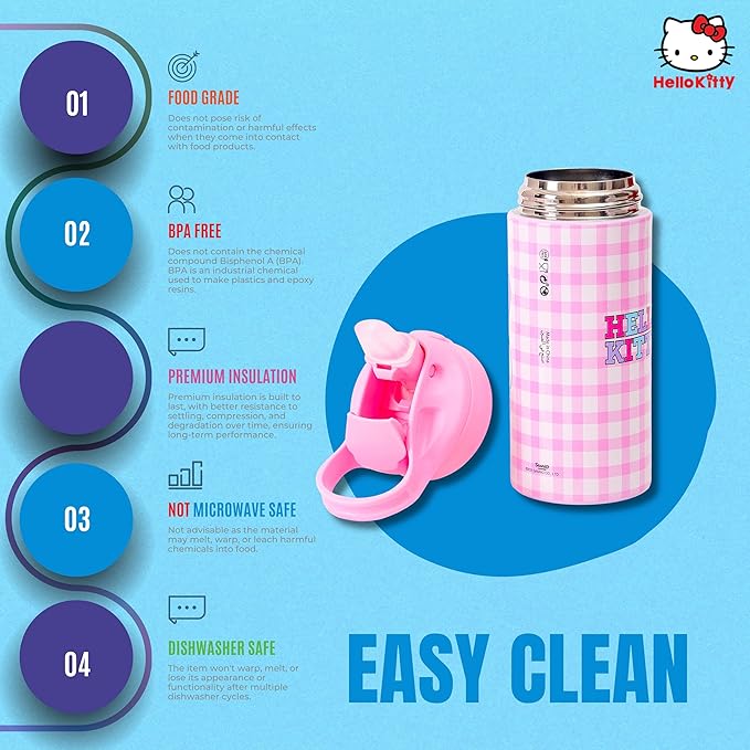 Sanrio Hello kitty Kawaii Kitty Stainless Steel Water Bottle