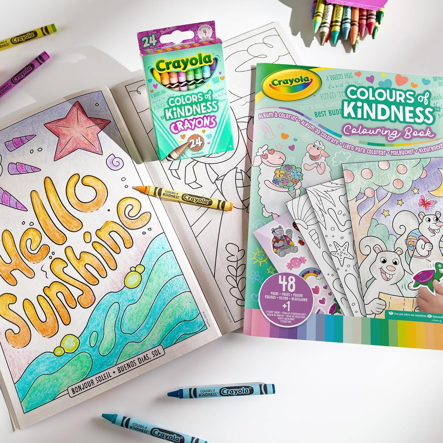 Crayola - Colors of Kindness Coloring Book, 48 Pages + 1 sticker sheet - Marah Kids
