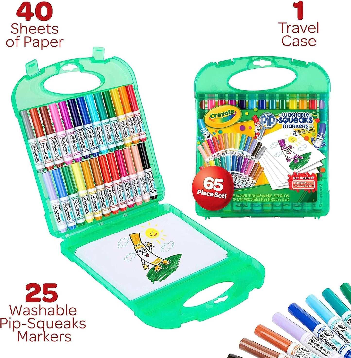 Crayola Washable Pip - Squeaks® & Paper, 65 Piece Set - Marah Kids