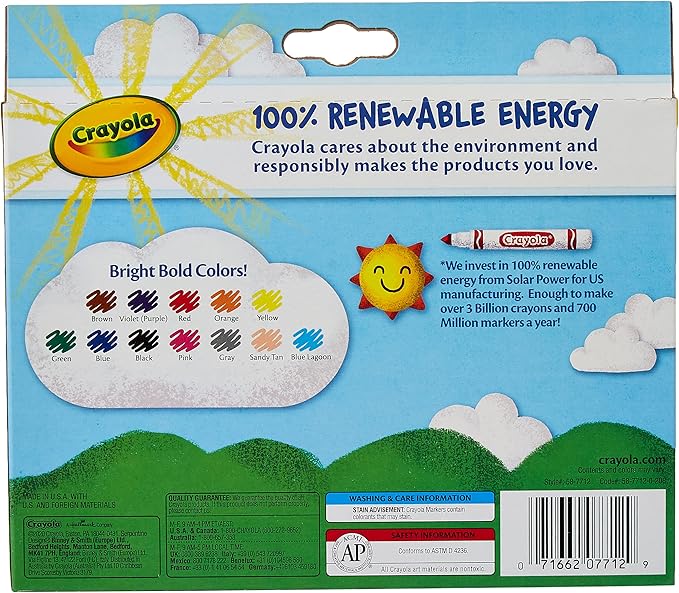 Crayola - 12 ct. Assorted, Broad Line Markers - Marah Kids