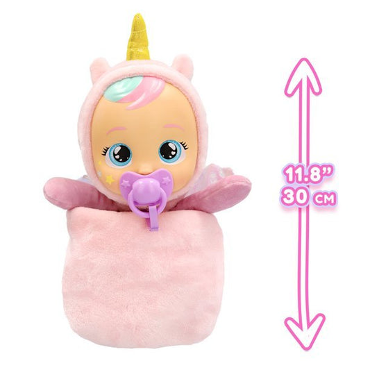 Cry Babies Goodnight Friends 2 - in - 1 Luna and Poppy Baby Doll in Unicorn - Themed Onesie Flip & Reveal From Doll to Plush - Marah Kids