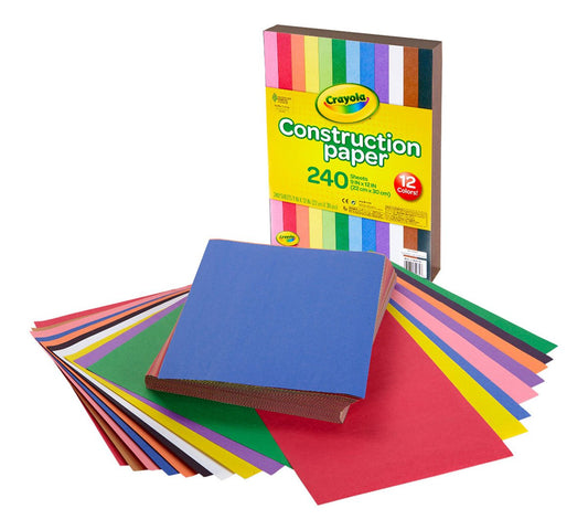 Crayola - Construction Paper, 240 Sheet 9 In x 12 in – Multicolour - Marah Kids