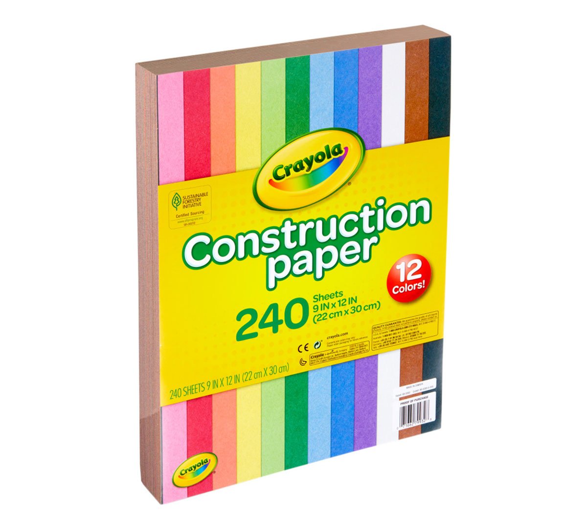 Crayola - Construction Paper, 240 Sheet 9 In x 12 in – Multicolour - Marah Kids