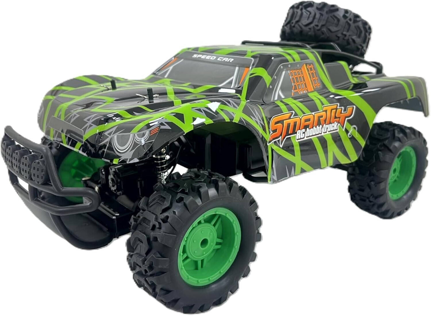 D - Power 1:10 R/C 2.4G Sand Monster Car with USB Cable Remote Controller – Green | Extreme Flex Suspension | Ages 6+ up - Marah Kids