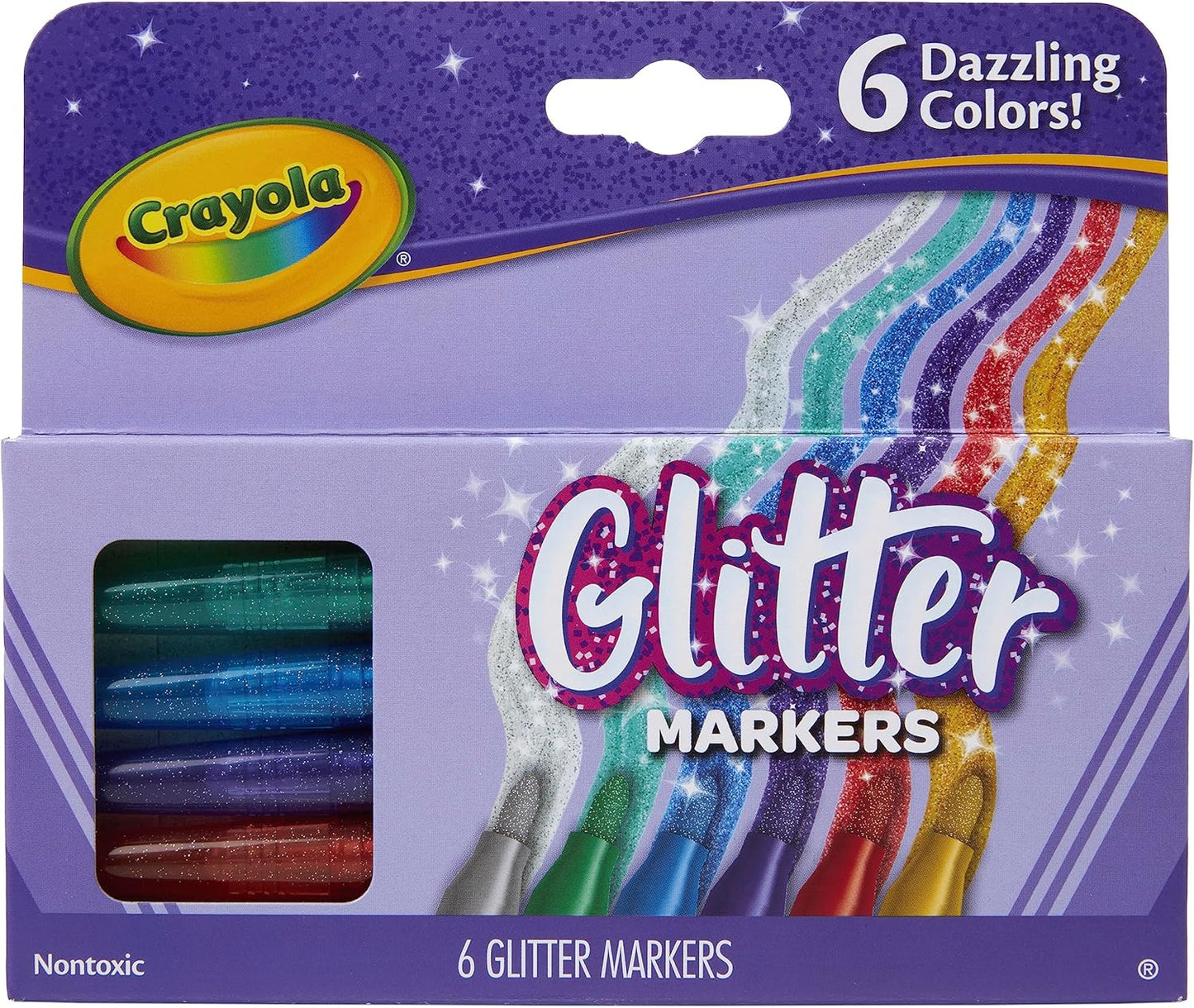 Crayola 6 Ct Glitter Markers - Marah Kids