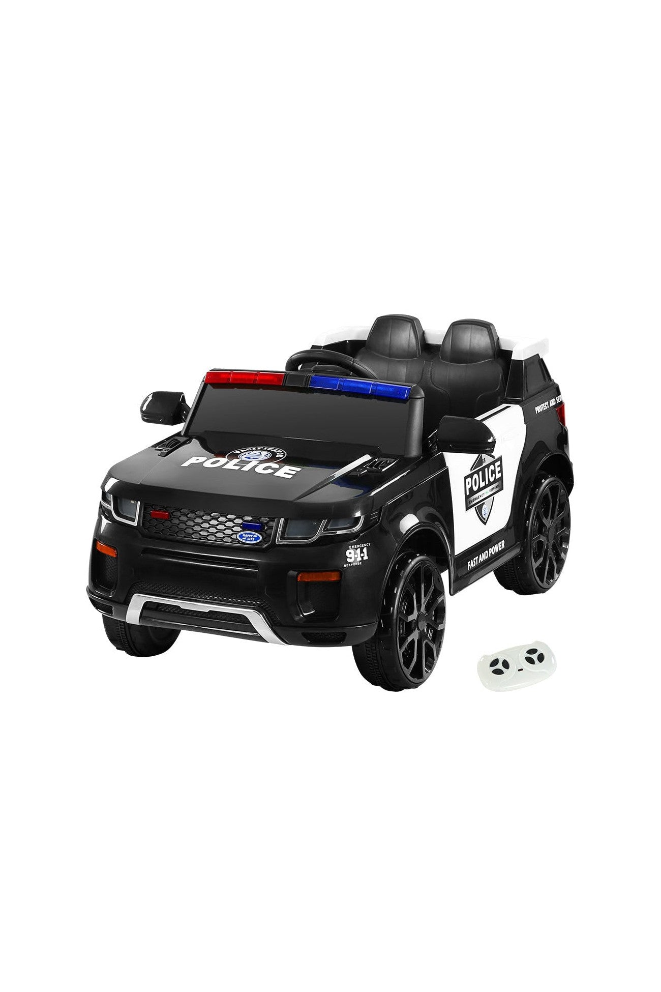 Amsham Kids Electric Police Car - Black (12V) - Marah Kids