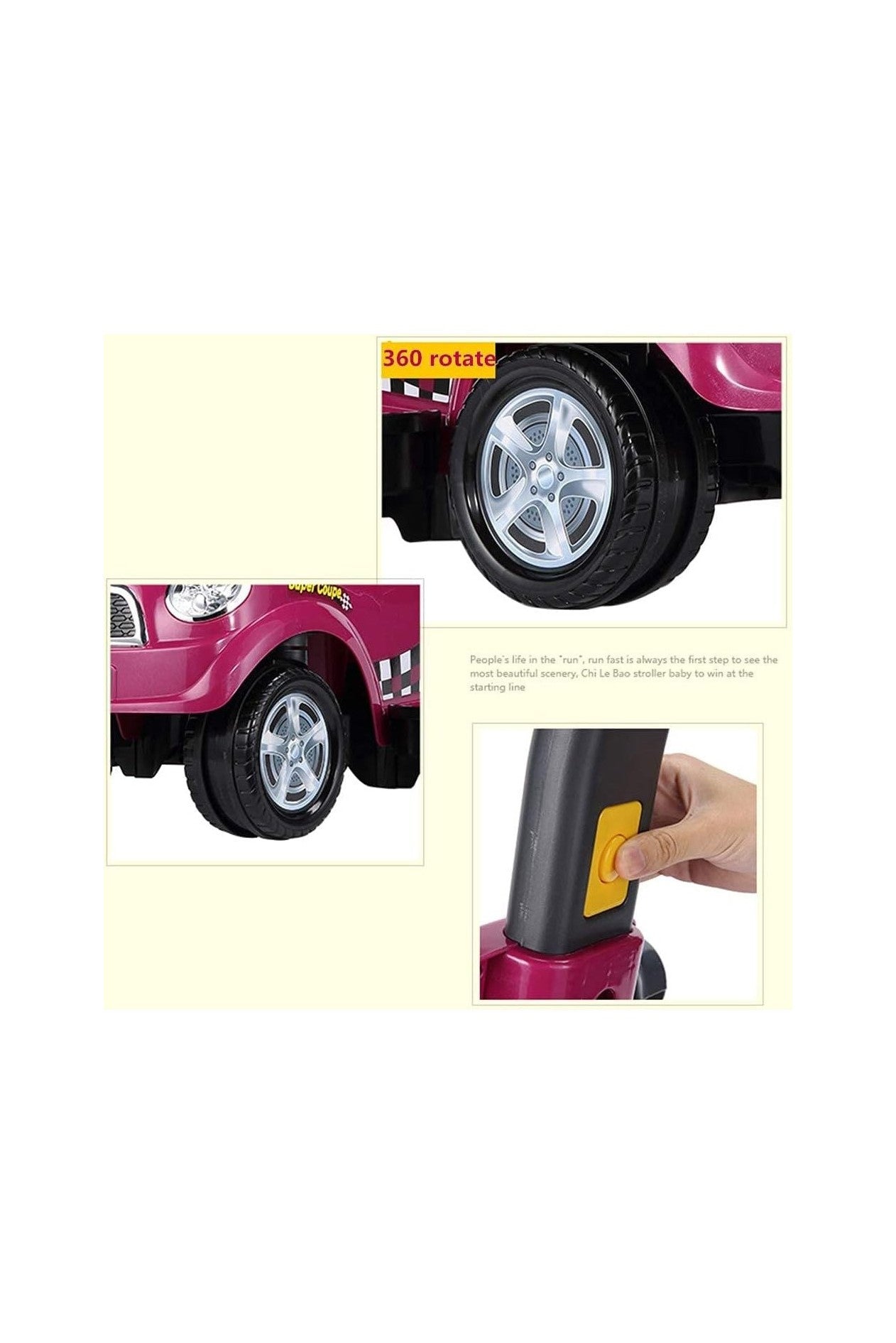 Amsham Sunshine Canpoy Coupe Pusher Car - Purple - Marah Kids