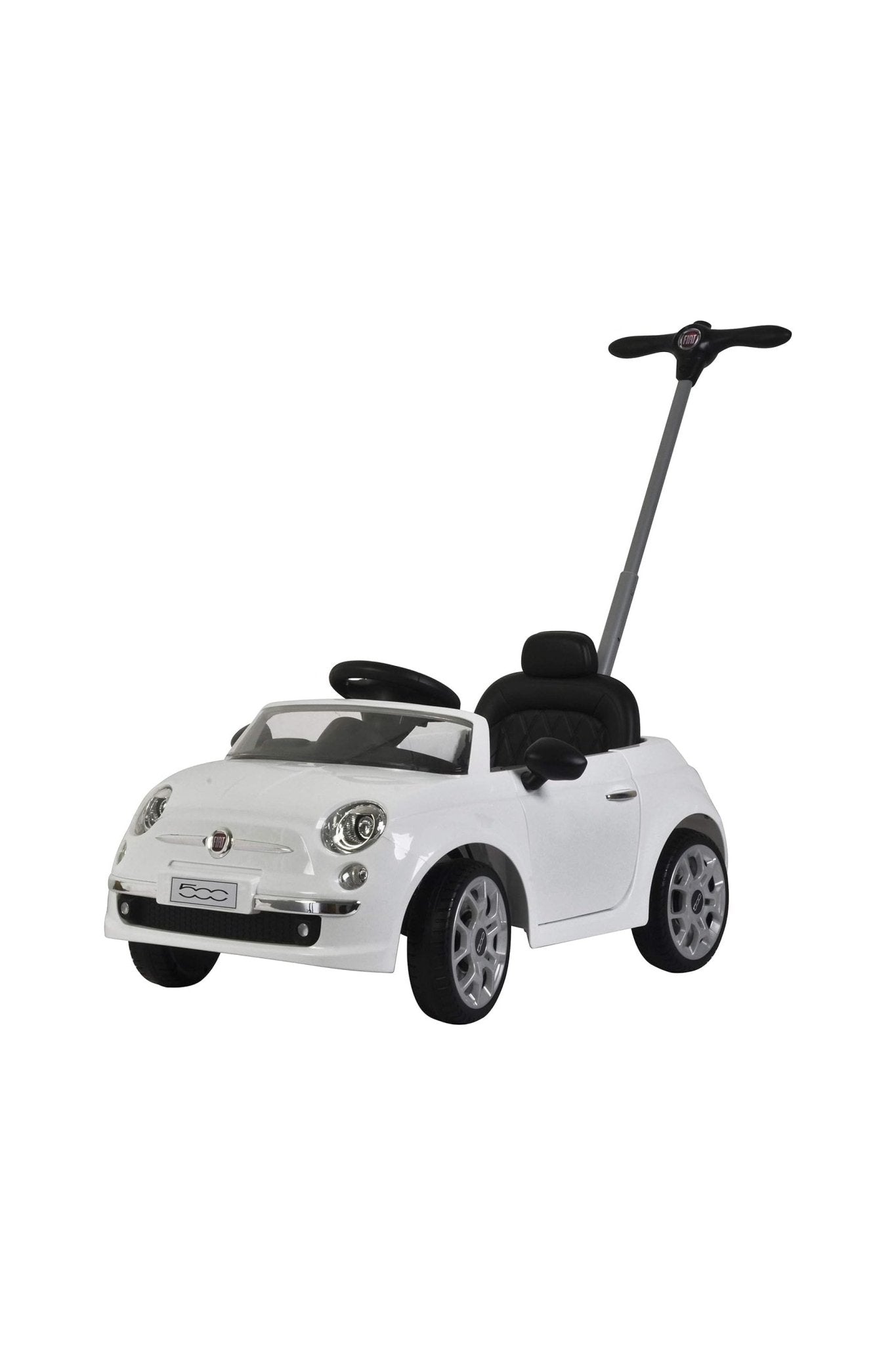 Fiat 500 Handle Push Car - White - Marah Kids
