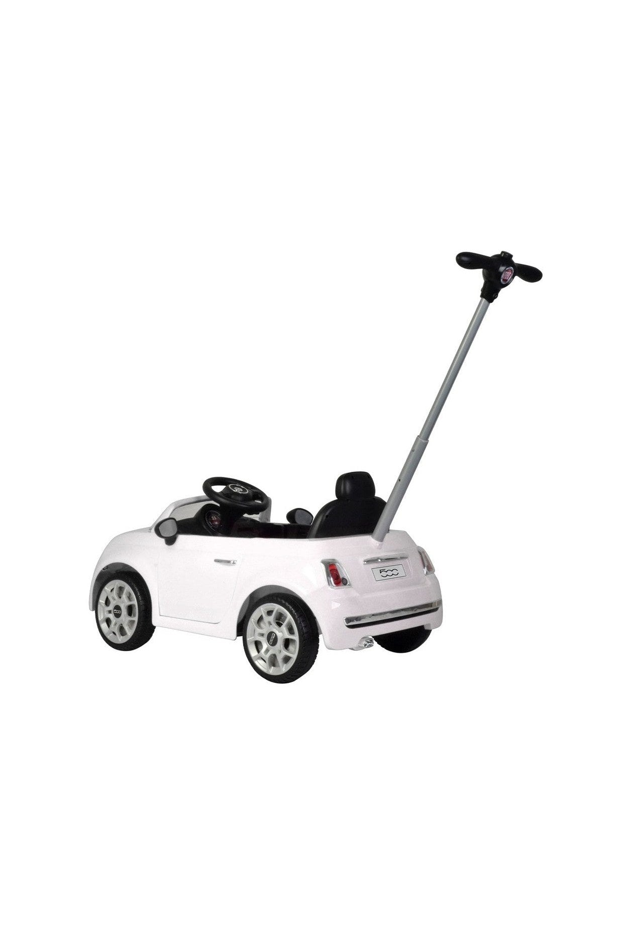 Fiat 500 Handle Push Car - White - Marah Kids