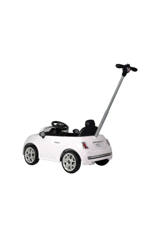 Fiat 500 Handle Push Car - White - Marah Kids