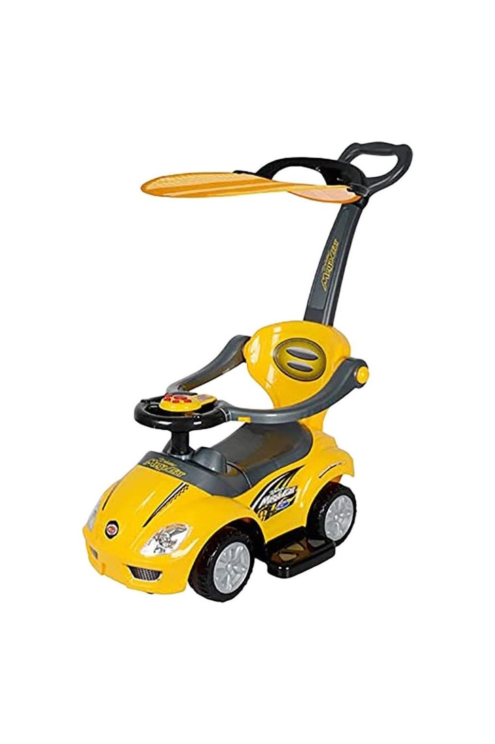 Amsham Mega Car Canpoy Pusher Car - Yellow - Marah Kids