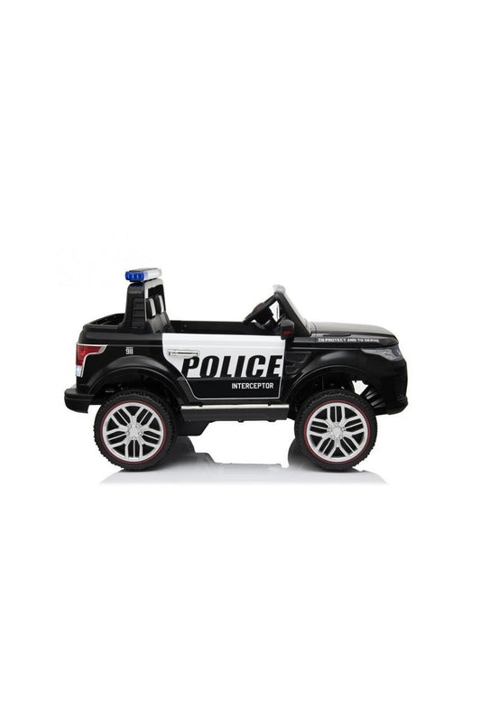 Kids Black Electric Police Ride - on Car - 12V - Marah Kids