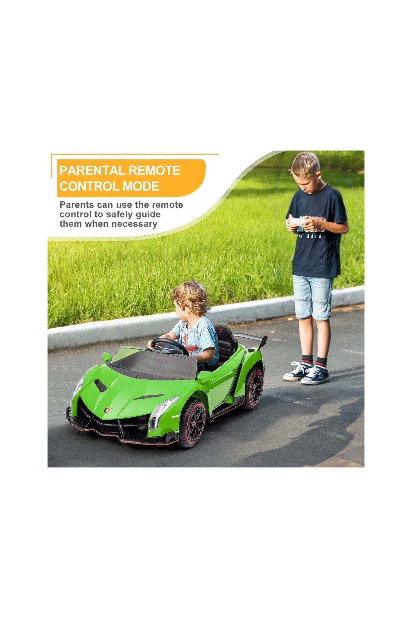 Lamborghini Veneno Kids Electric Car - Green (12V) - Marah Kids