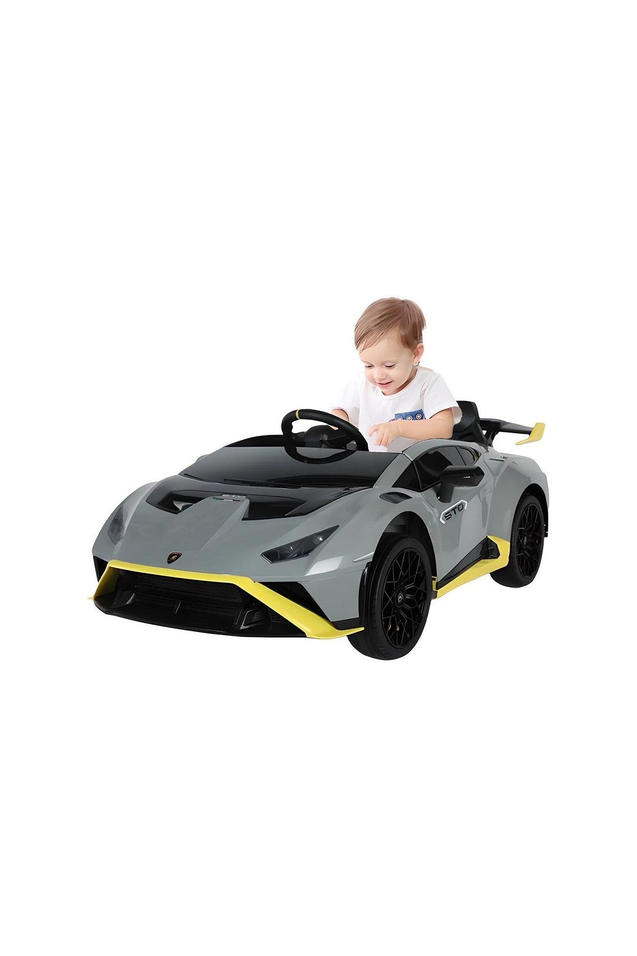 Lamborghini Hurcan Sto Kids Car - Grey (12V) - Marah Kids