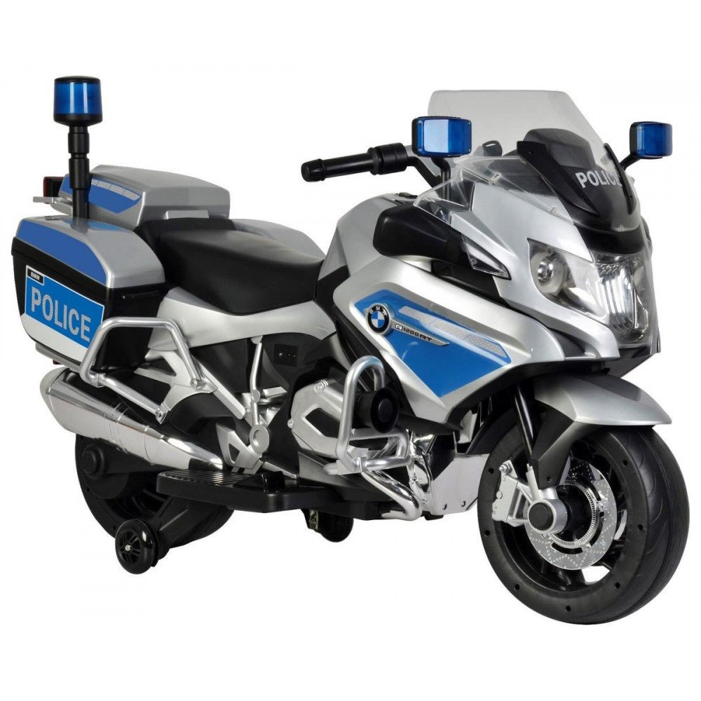 BMW Kids Police Bike Electric Ride - On Motorcycle - 12V silver - Marah Kids
