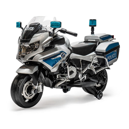 BMW Kids Police Bike Electric Ride - On Motorcycle - 12V silver - Marah Kids