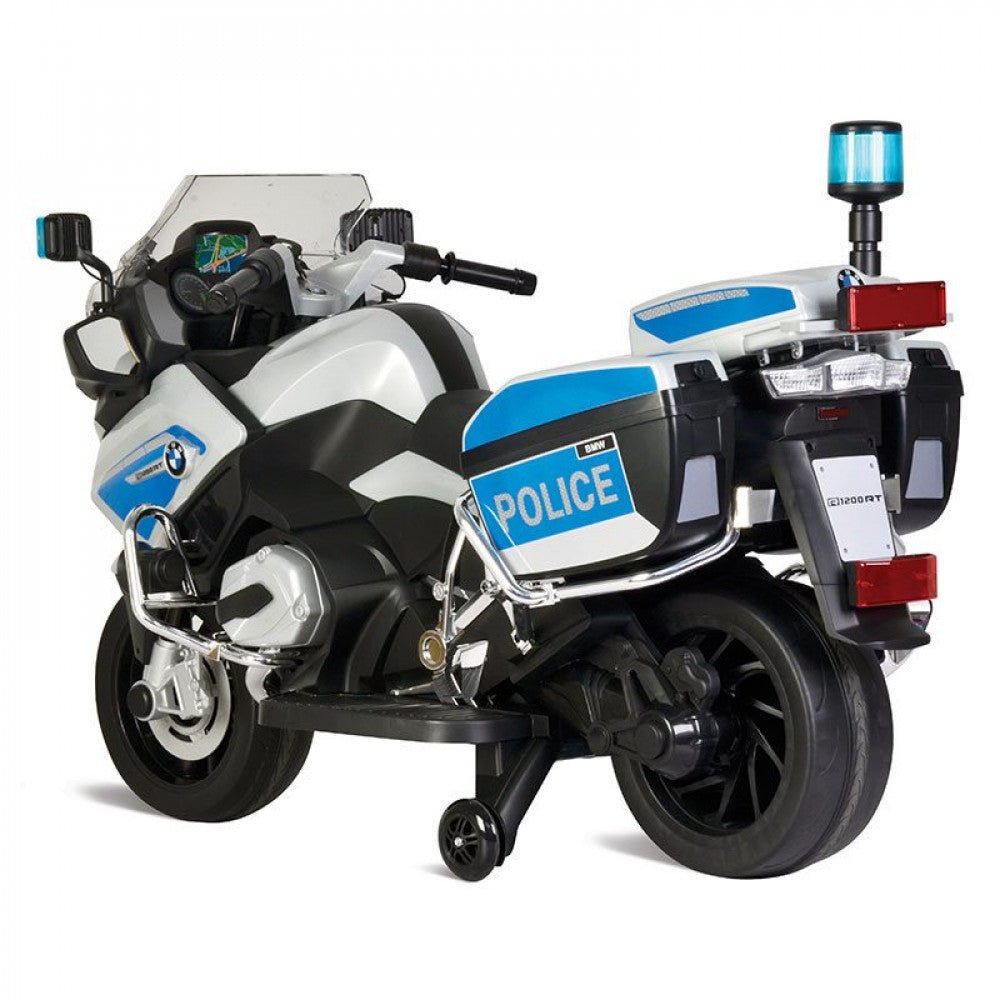 BMW Kids Police Bike Electric Ride - On Motorcycle - 12V White - Marah Kids