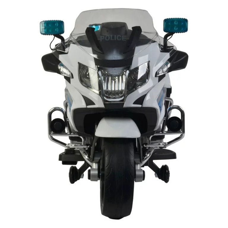 BMW Kids Police Bike Electric Ride - On Motorcycle - 12V White - Marah Kids