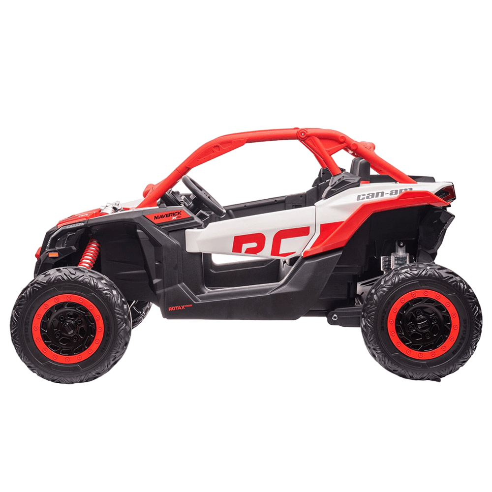 Can Am Maverick Licensed 24V Electric Ride On UTV Buggy, LED Lights, EVA Wheels, MP3, Parental Remote - Red - Marah Kids