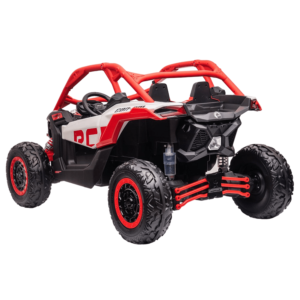 Can Am Maverick Licensed 24V Electric Ride On UTV Buggy, LED Lights, EVA Wheels, MP3, Parental Remote - Red - Marah Kids