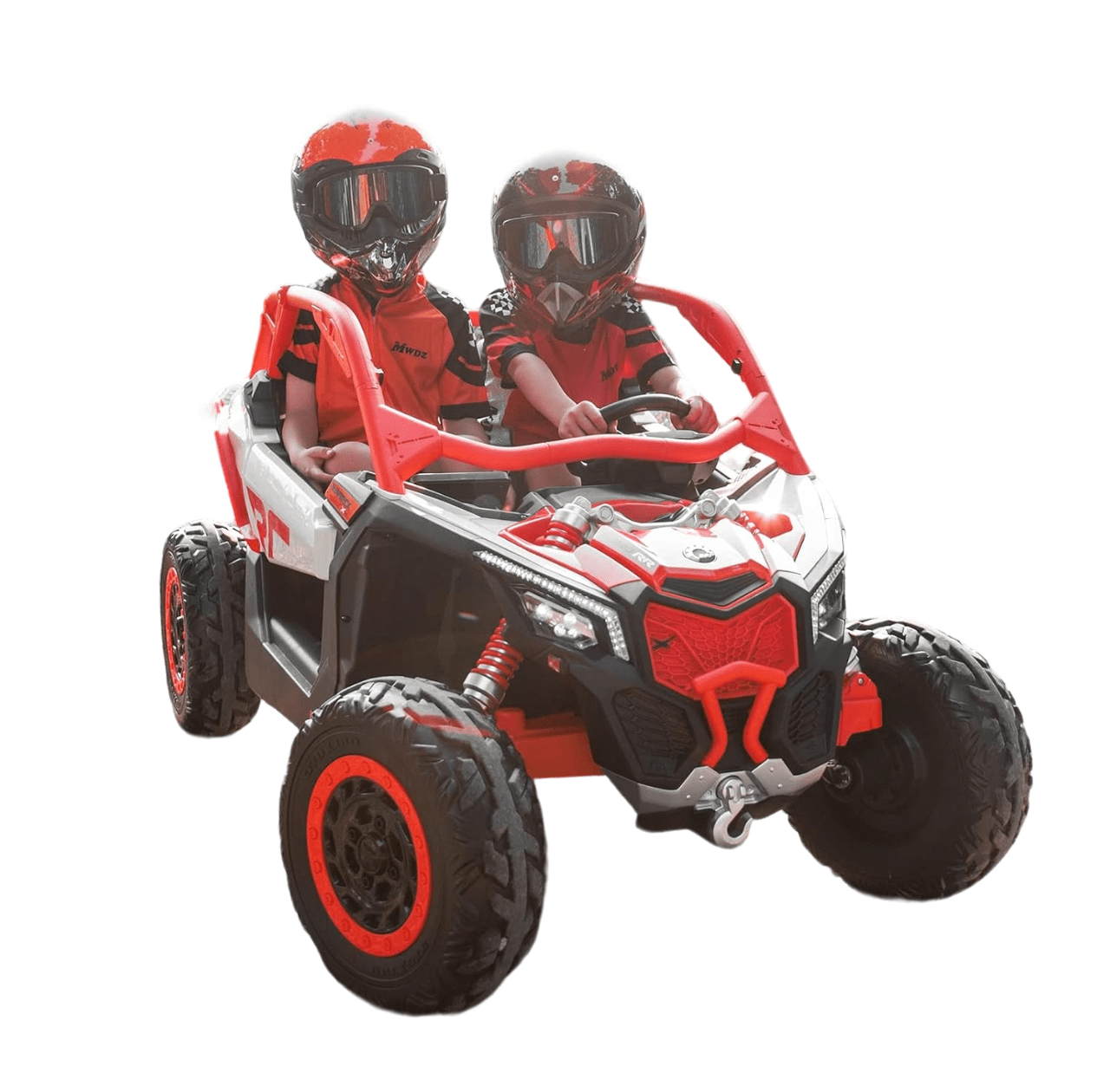 Can Am Maverick Licensed 24V Electric Ride On UTV Buggy, LED Lights, EVA Wheels, MP3, Parental Remote - Red - Marah Kids