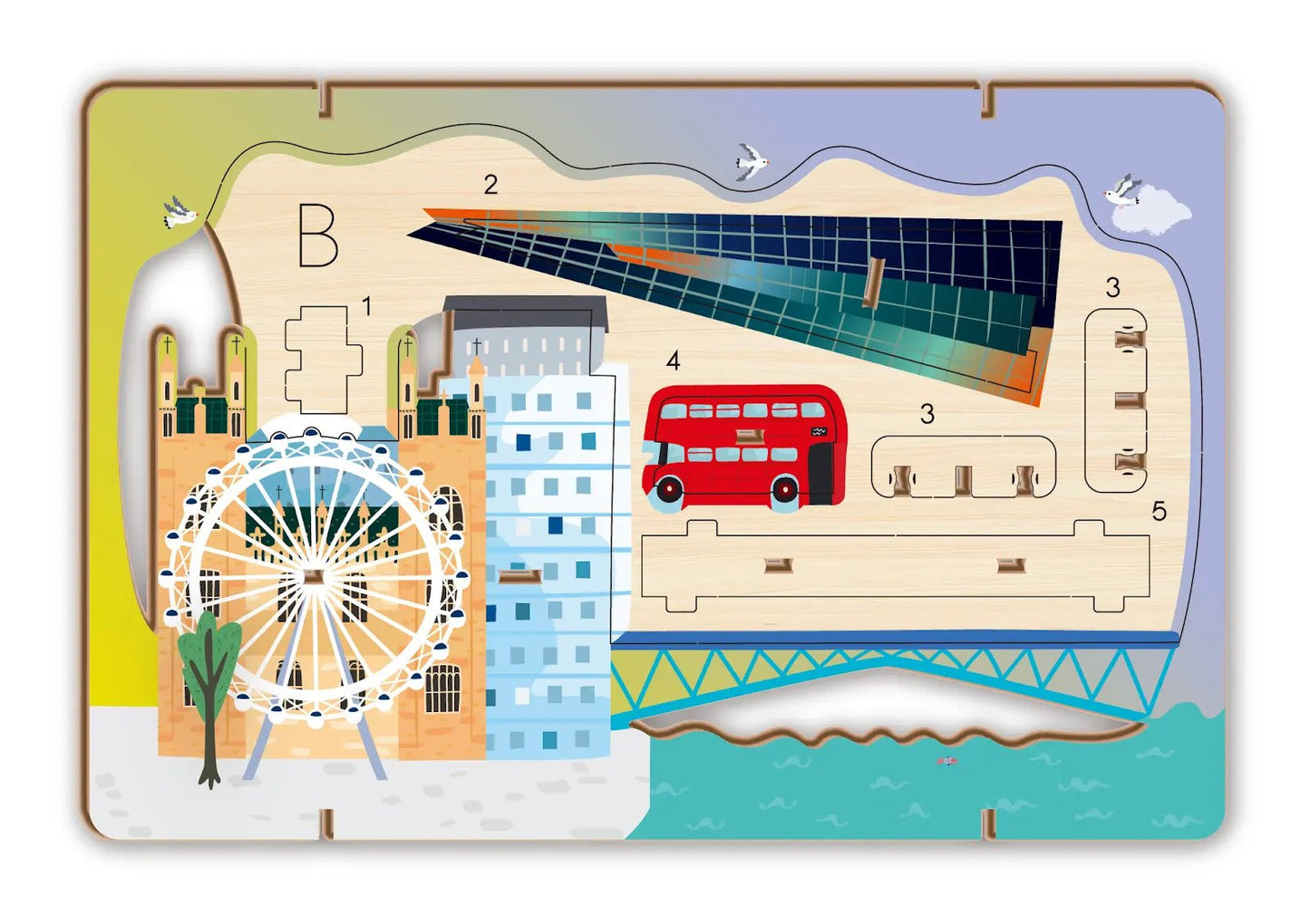 Avenir - Let’s Travel Together 3D Cityscape Puzzle – London Wooden DIY Model Kit - Marah Kids