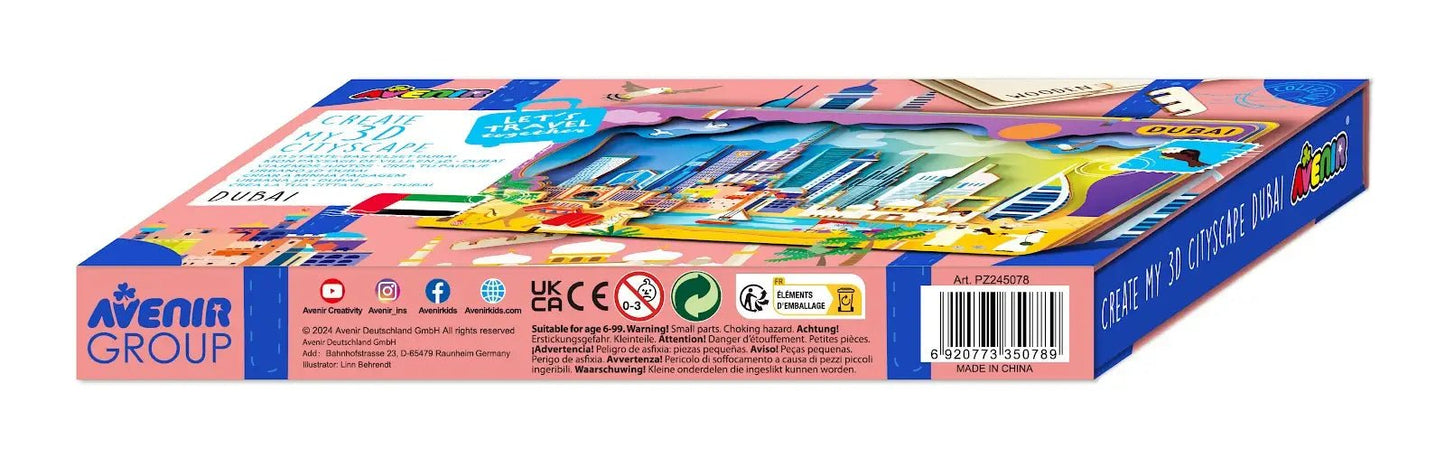 Avenir - Let’s Travel Together 3D Cityscape Puzzle – Dubai Wooden DIY Model Kit - Marah Kids