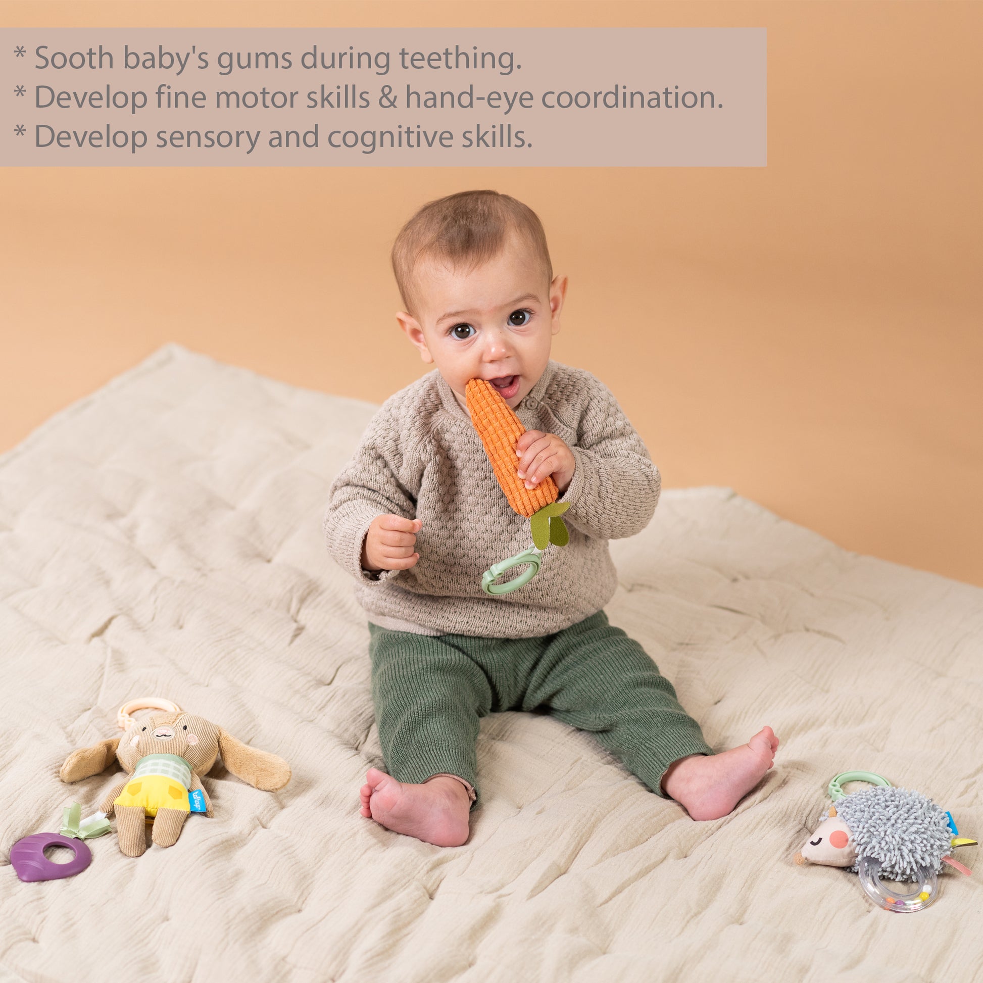 Taf Toys Urban Garden Activity Kit | 3 Plush Sensory Toys for Babies 0M+ - Marah Kids